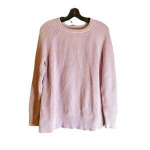 LL Bean Knit Sweater Women Size Medium light Pink lavender Pullover